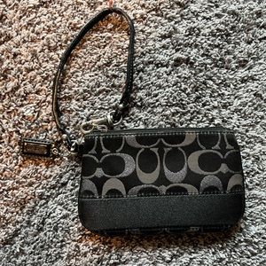 Coach black wristlet